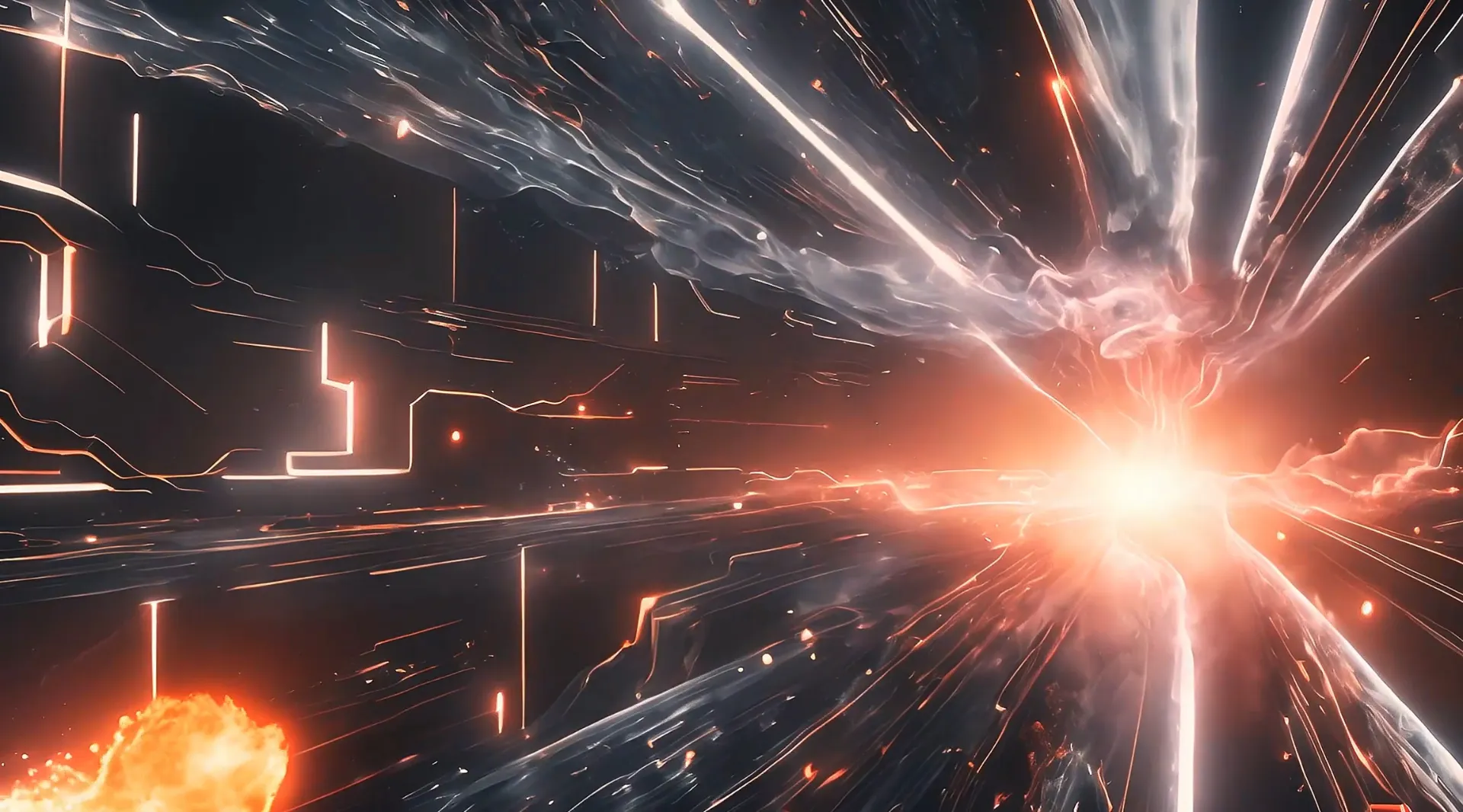 Futuristic Digital Space Warp Motion Backdrop for Sci-Fi Projects